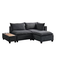 Our best living room furniture deals. Lilola Home Madison Loveseat Ottoman With Usb Storage Console In Dark Gray 81401 2