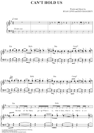 Can T Hold Us Cant Hold Us Sheet Music Song Sheet
