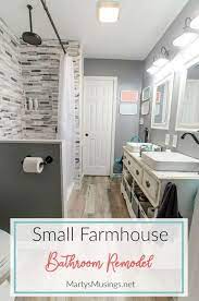 25 best bathroom remodeling ideas and inspiration lowe39;s bathroom makeover reveal the golden sycamore inexpensive bathroom makeover ideas before and after small bathroom. Small Farmhouse Bathroom Remodel Reveal Details Marty S Musings