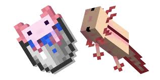 Axolotls can be one of five colors: Minecraft Axolotl And Bucket Of Axolotl Cursor Custom Cursor Browser Extension