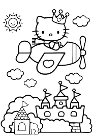 We have the finest coloring pages of the web, so see you soon. Online Coloring Pages Kitty Coloring Kitty Princess Flying On A Plane Hello Kitty