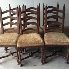 Set of 2 vintage rustic farmhouse ladder back dining rush seat chairs. Best Vintage Ladder Back Chairs With Finials For Sale In Calgary Alberta For 2021