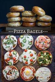 Pizza Bagels What Jew Wanna Eat Pizza Bagels Bagel Toppings Kosher Recipes