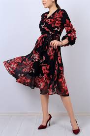 72 95 Tl Siyah Kruvaze Yaka Bayan Sifon Elbise 13624b Modamizbir Sifon Elbise Elbise Siyah