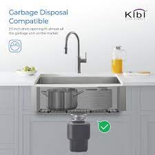 A single bowl kitchen sink is usually larger than each individual double sink. 30 Farmhouse Apron Single Bowl Stainless Steel Workstation Kitchen Sink K1 Sf30t Kibi Usa