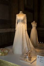 The Wedding Dress Of Princess Sofia Of Sweden Designed By Ida Sjostedt Is Seen On Display During Royal Wedding Dress Wedding Dress Display Royal Wedding Gowns