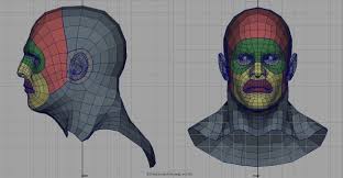 3d Character Face Topology Front Side Face Topology 3d Character Topology