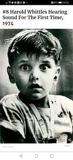 Five-year-old Harold Whittles, deaf from birth, hears for the first time.  Photo taken by Jack Bradley in Peoria, Illinois, circa 1974.