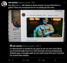 Maybe you would like to learn more about one of these? Spiral From The Book Of Saw Gets Hacked In Bizarrely Hilarious Viral Marketing Campaign