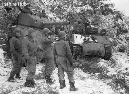 What are some photos of tanks from the German side during the Battle of the  Bulge?