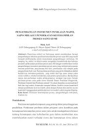 Pdf Pengembangan Instrumen Penilaian Mapel Sains Melalui Pendekatan Keterampilan Proses Sains Sd Mi