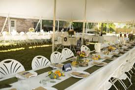 Hosting a casual wedding reception at home. A Casually Elegant Bbq Wedding In Their Own Backyard Offbeat Bride