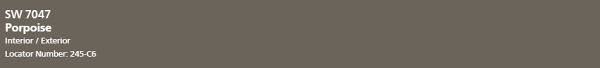 The hexadecimal color code #6b645b is a medium dark shade of brown. Porpoise Sw7047 The Home Coloriste