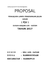 Check spelling or type a new query. Contoh Proposal Pju Desa Rambigundam Doc 2020