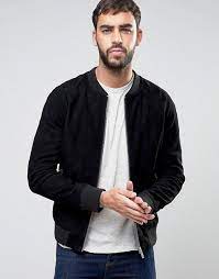 Discover Fashion Online Suede Bomber Leather Jacket Men Jack Jones