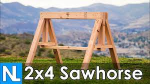 Heavy Duty 2x4 Sawhorse Simple Diy Woodworking Handmade Crafts Howto Diy Sawhorse Diy Woodworking Saw Horse Diy