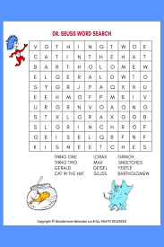 I hope you enjoy the easy printable crossword puzzles below. Dr Seuss Word Search For Kids