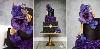 Flowers winner blue purple flower competition. Black Gold Purple Elegant Cake By Lorna Cakesdecor