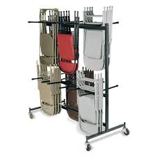 The small folding chair rack by monkey bars allows you to store 8 to 10 folding chairs of various sizes. National Public Seating Hanging Folding Chair Truck Dolly Trolley Cart Caddy 84 Folding Chair Depot