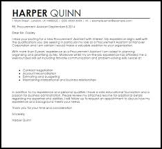 Procurement Assistant Cover Letter Sample Cover Letter Templates Examples