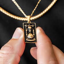 TIME WAITS FOR NO MAN HOURGLASS PENDANT CHAIN