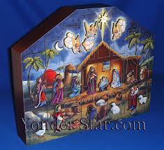 Heirloom Wooden Advent Calendar Nativity Scene Wooden Advent Calendar Christmas Nativity Scene Christmas Advent Calendar