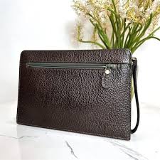 1394-Túi cầm tay-MILA SCHON leather men's clutch-Khá mới - KIWIKI BOUTIQUE