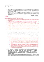 Our code of conduct sets the rules that outline the appropriate business conduct and expected behaviors of all our employees. Question 1 Ethics Soalan 1 Board Of Engineers Malaysa Bem
