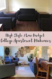 High Style Low Budget College Apartment Makeover Reveal One Room Challenge Week 6 Apartment Makeover College Apartment College Apartment Decor