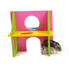 Bwogue Small Animal Toy Colorful Wood Funny Natural Gym For Hamster Totoro Chinchillas Playground Read A Lot More At The Small Pets Hamster Toys Pet Toys