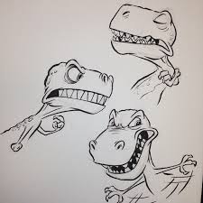 Eric Scales On Instagram Trex Tyrannosaurus Tyrannosaurusrex Breaksketch Brushpen Cartoon Dinosaur Charact Cartoon Drawings Sketches Cartoon Sketches