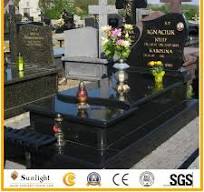 Monumento de Granito Preto de Shanxi Estilo Polonês Lápide Tumulo Lajes  Pretas Conjunto Completo