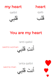 Qalb The Romantic Sentence You Are My Heart Is A Nominal Sentence In Arabic It Is Just Two Learn Arabic Language Learn English Words Learn Arabic Alphabet