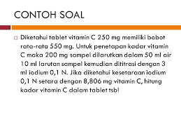 Contoh soal perhitungan titrasi iodometri. Mikhania C E S Farm M Si Apt Ppt Download