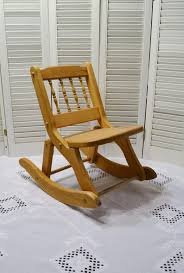 Vintage Childs Wooden Rocking Chair Folding Wood Rocker Etsy Wooden Rocking Chairs Rocking Chair Vintage Rocking Chair