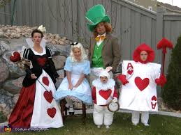 When it came to the girls we, of course, had alice in wonderland costumes, but also a white rabbit, butterfly and tweedle dee. Alice In Wonderland Characters Halloween Costume Idea For Family