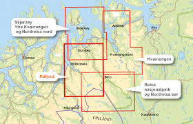 10 km sørvest for alta museum og hjemmeluft ligger kåfjord. Turkart Kafjord 1 50 000 Norja Calazo Fi