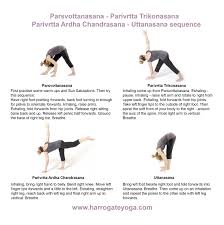 How To Transition From Parsvottanasana To Parivrttatrikonasana To Parivrttaardhachandrasana To Uttanasana Practis Yoga Chart How To Do Yoga Teaching Yoga