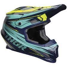 Thor Motocross Sector Warp Helmets Spring 2019 Navy Teal Helmet Motocross Helmets Thor