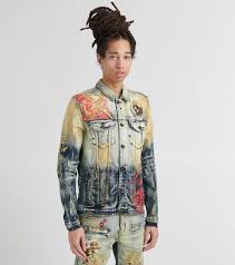 Denim Jacket With Paint Splatter In 2020 Denim Jacket Jackets Denim