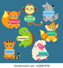 3,261 royalty free days of the week clip art images on gograph. Days Week Animals Hold Signs Days Stock Vector Royalty Free 610007078