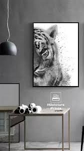 Black And White Wall Painting Animals Tiger Watercolor Printable Black And White Tiger Art Tiger Painting Abstract Digital Download Wood Tiger Canvas Painting Tiger Wall Art Tiger Painting Abstract