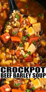 Slow Cooker Beef Gerstensuppe In 2020 Soup Recipes Slow Cooker Beef Barley Soup Recipes Crockpot Beef Barley Soup