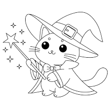 Halloween Cat Color Sheet