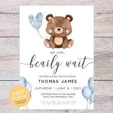 Teddy Bear Shower Invitation Bear Baby Shower Invitation Etsy Bear Baby Shower Theme Baby Bear Baby Shower Teddy Bear Baby Shower