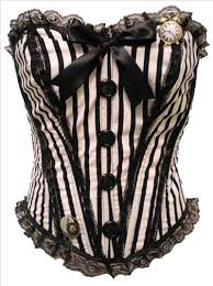 Black And White Striped Corset Black And White Striped Corset With Button And Lace Detailing Reminds Me Of Tim Burton Fashion Womensf Abbigliamento Steampunk Stile Di Moda Moda Steampunk