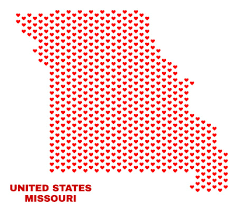 This sticker is 5 wide and is available in multiple colors. Mosaic Missouri State Map Of Heart Hearts In Red Color Isolated On A White Background Regular Red Heart Pattern In Shape Of Missouri State Map Abstract Design For Valentine Illustrations ÙÙÙØ¹ ØªØµÙÙÙÙ