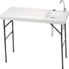 Portable Fish Cleaning Table Would Be Great For A Seasonal Potting Station Could Even Drain Water Int Fish Cleaning Table Outdoor Storage Bench Camping Table