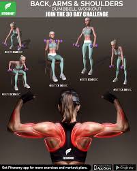 Dumbbell Workout For Back Arms Shoulders Video Dumbbell Workout Bodybuilding Workouts Workout Apps