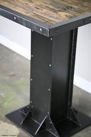 Reclaimed Wood Bistro Table Modern Industrial Style Dining Table Steel Bistro Table Rustic Restaurant Furniture Urban Bar Furniture Industrial Style Dining Table Bistro Dining Table Modern Industrial